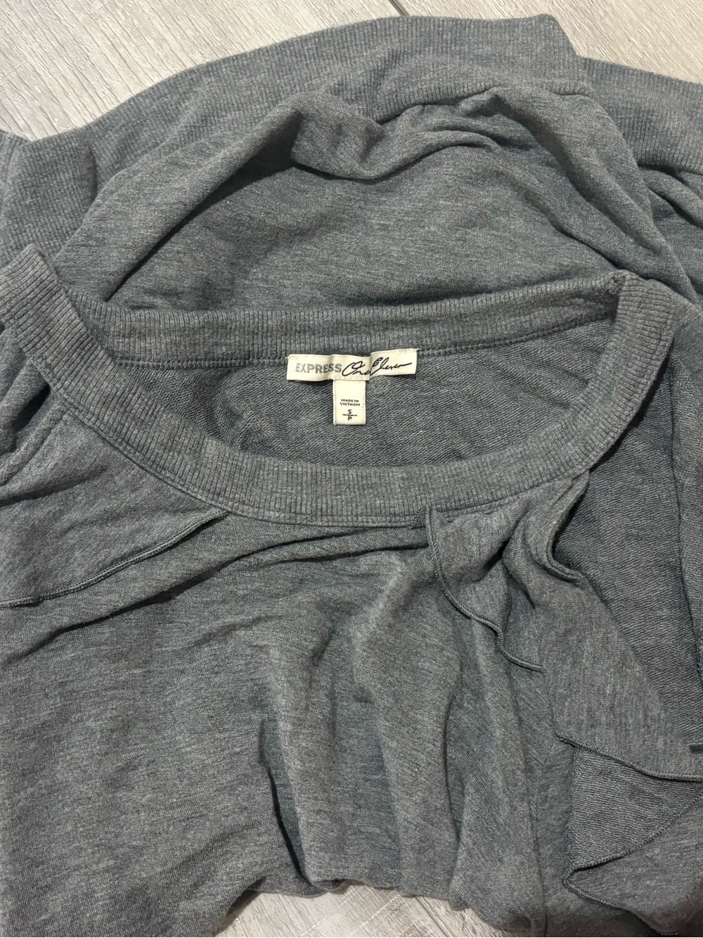 Cold-Shoulder Ruffle Knit Top in Gray - Picture 4 of 4